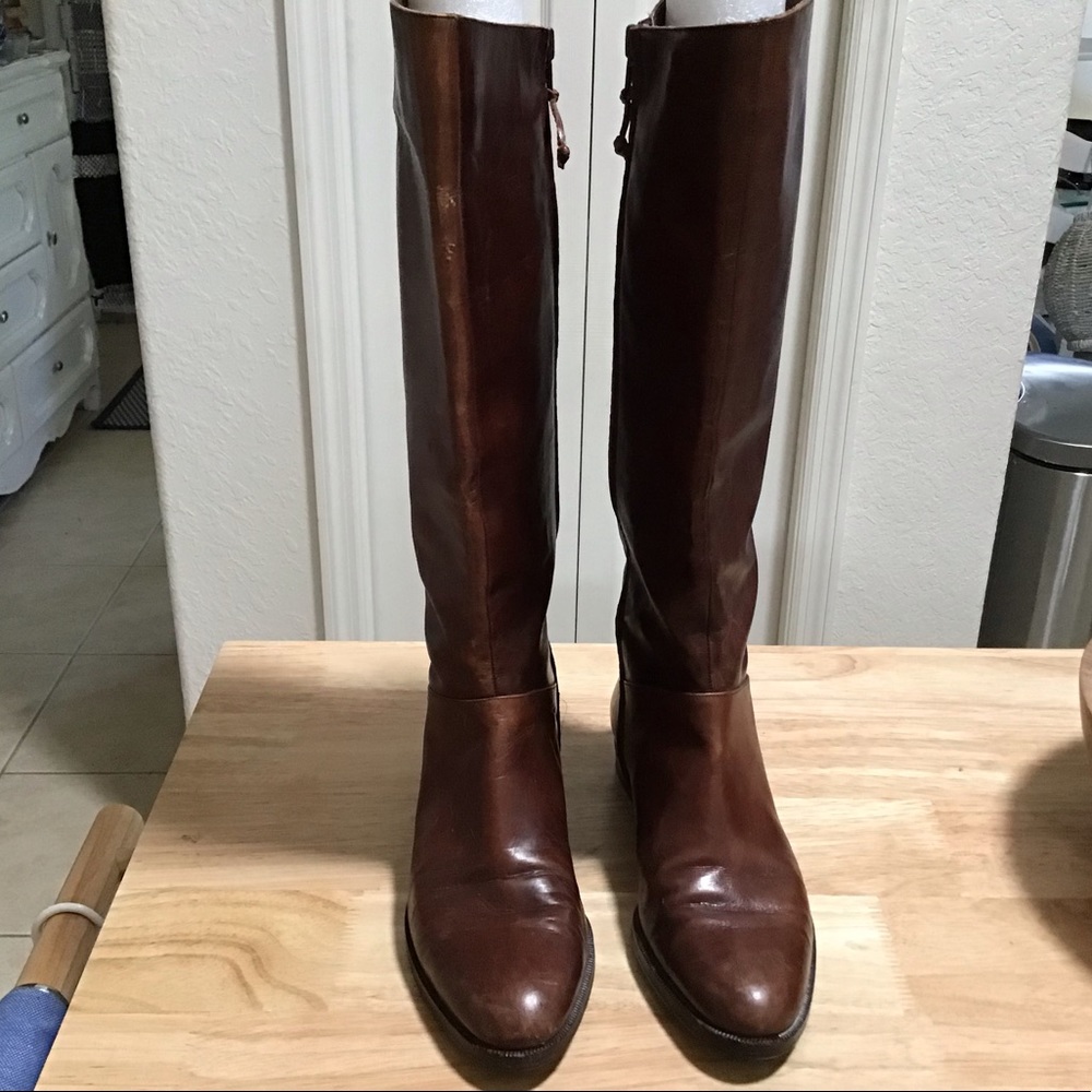 Salvatore Ferragamo Vintage Leather Riding Boots Size 5.5